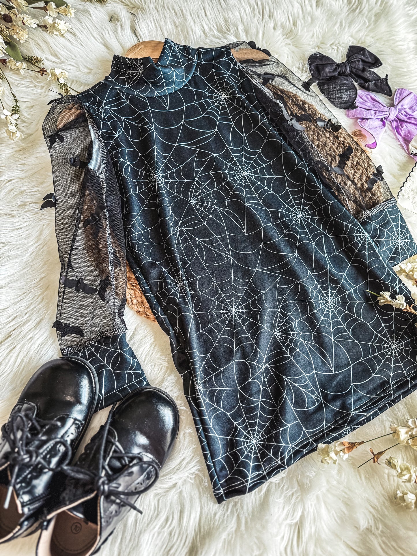 Custom Mock Neck Puff Sleeve Dress