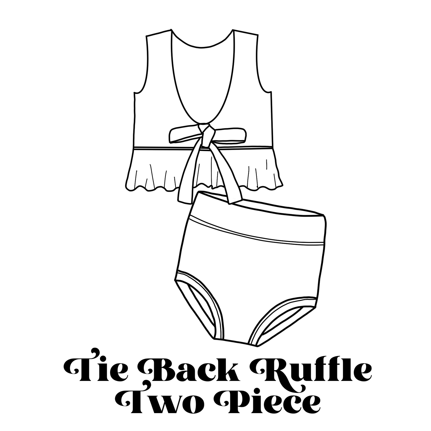Tie Back Ruffle Two Piece Swimsuit