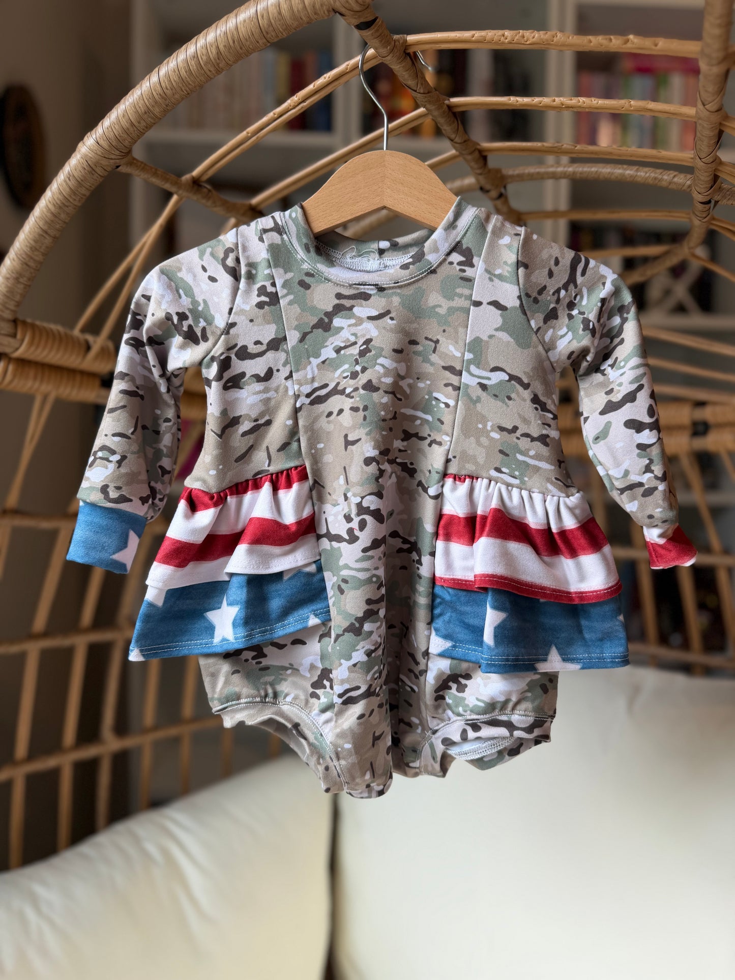 6/9 Month - Violet Ruffle Romper (No Snaps)