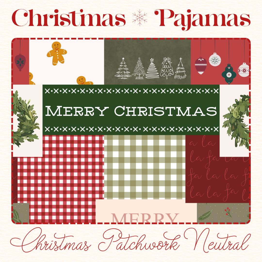Christmas Patchwork Gender Neutral (Choose Style & Size in Listing)