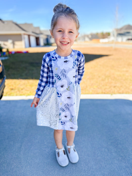 Custom Violet Color Block Dress