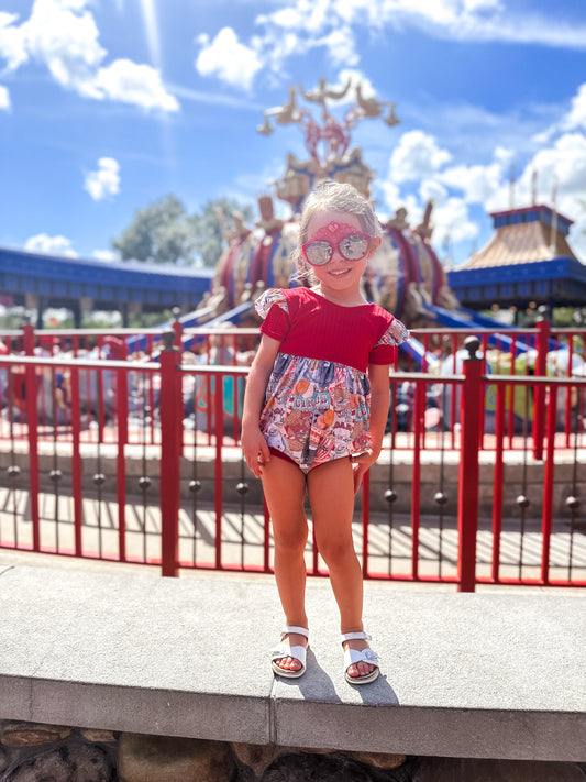 Custom Short Sleeve Magnolia Bubble Romper