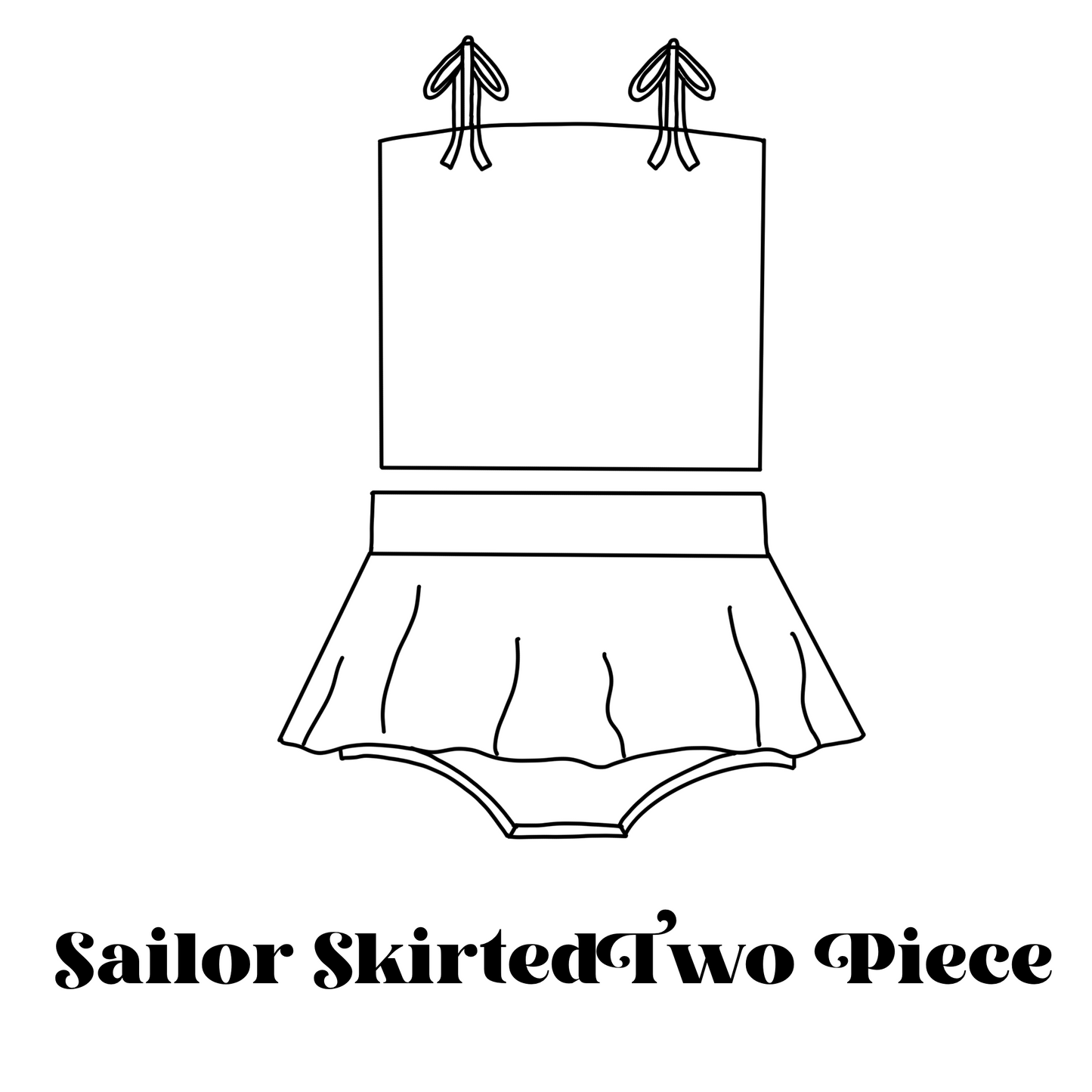 Sailor Skirted Two Piece Swimsuit