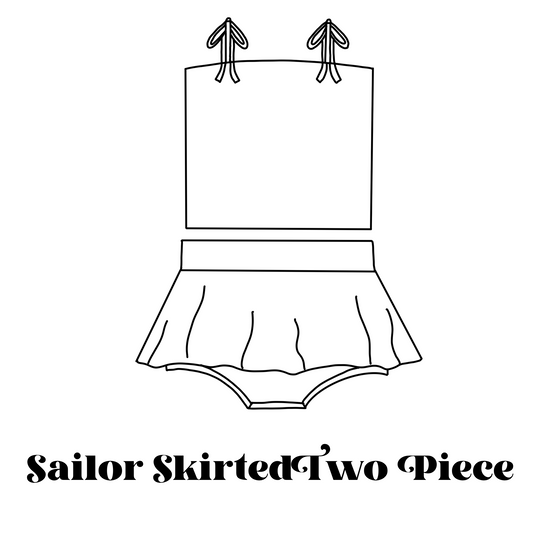 Sailor Skirted Two Piece Swimsuit