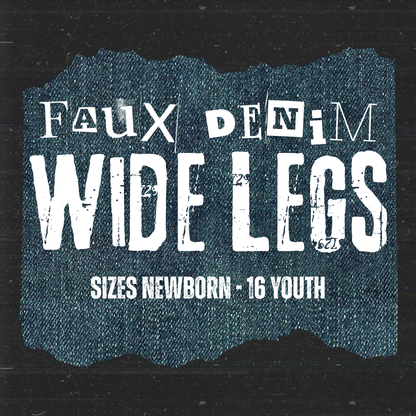 Faux Denim Wide Leg Pants